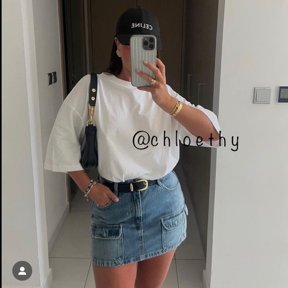 Zara DENIM CARGO SKIRT TRF - Picture 5 of 16